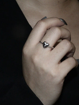 Matte Star Heart Ring