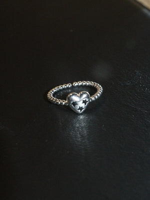 Matte Star Heart Ring