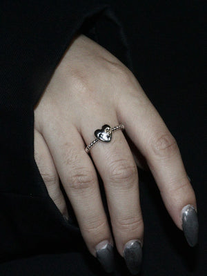 Matte Star Heart Ring