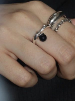 Black Beads Ring