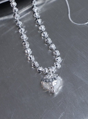 Disco ball nacklace with heart