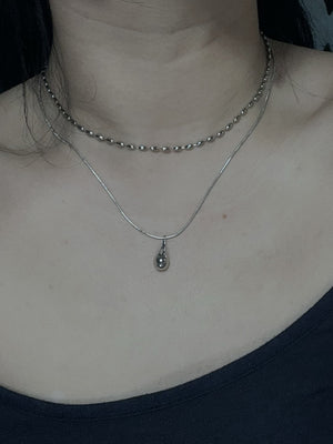 Double layer rain drop necklace