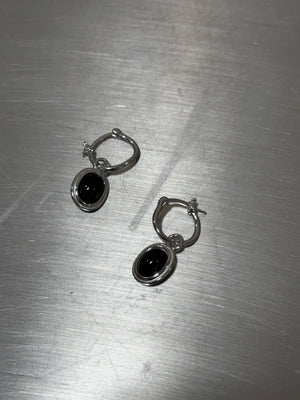 Black snake earrings