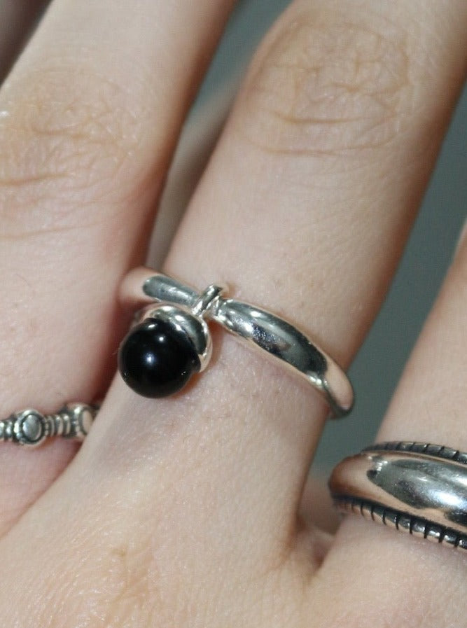 Black Beads Ring