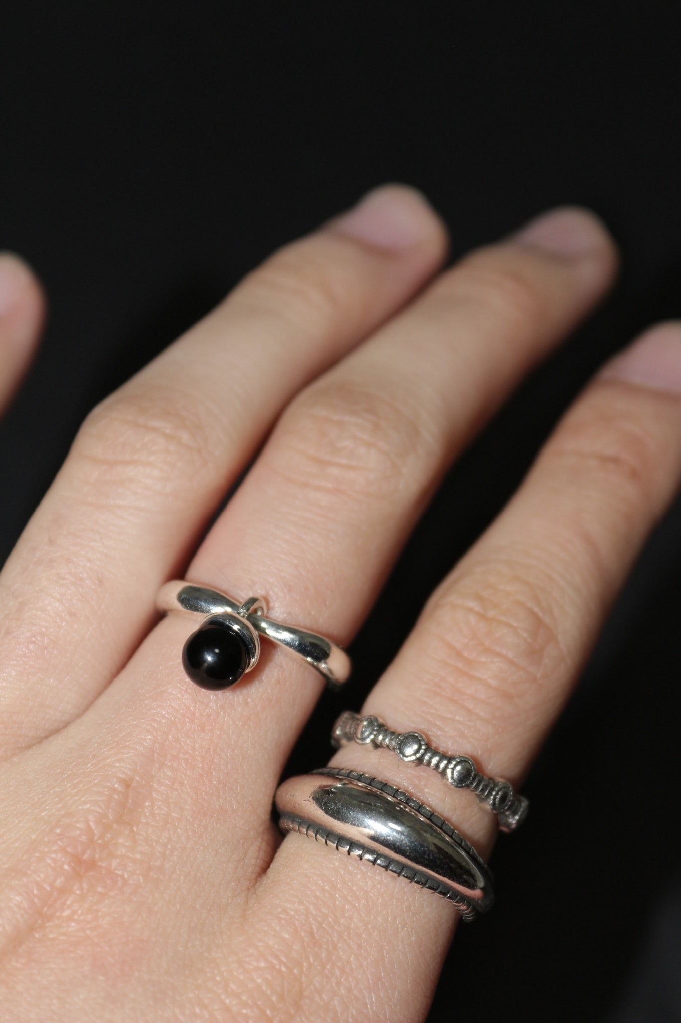 Black Beads Ring