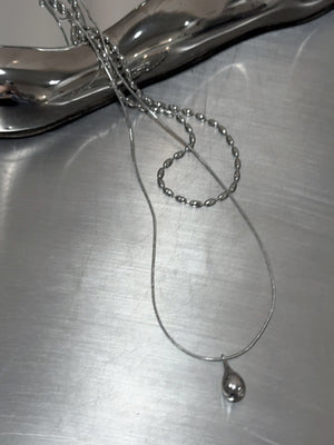 Double layer rain drop necklace