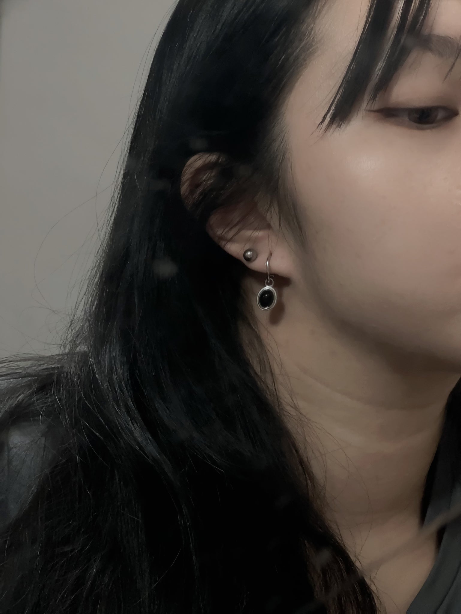 Black snake earrings