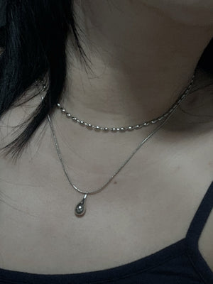 Double layer rain drop necklace