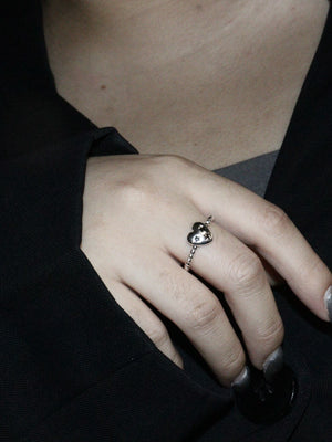 Matte Star Heart Ring