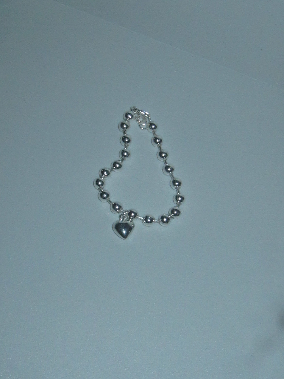 Ball Chain w Sliver heart Bracelet