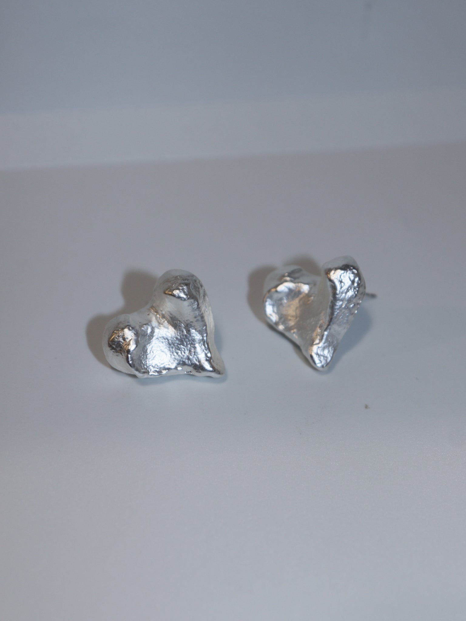 Oil painting heart earrings