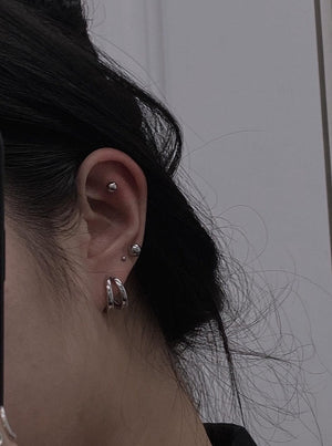 Steel Sliver Ball Earring