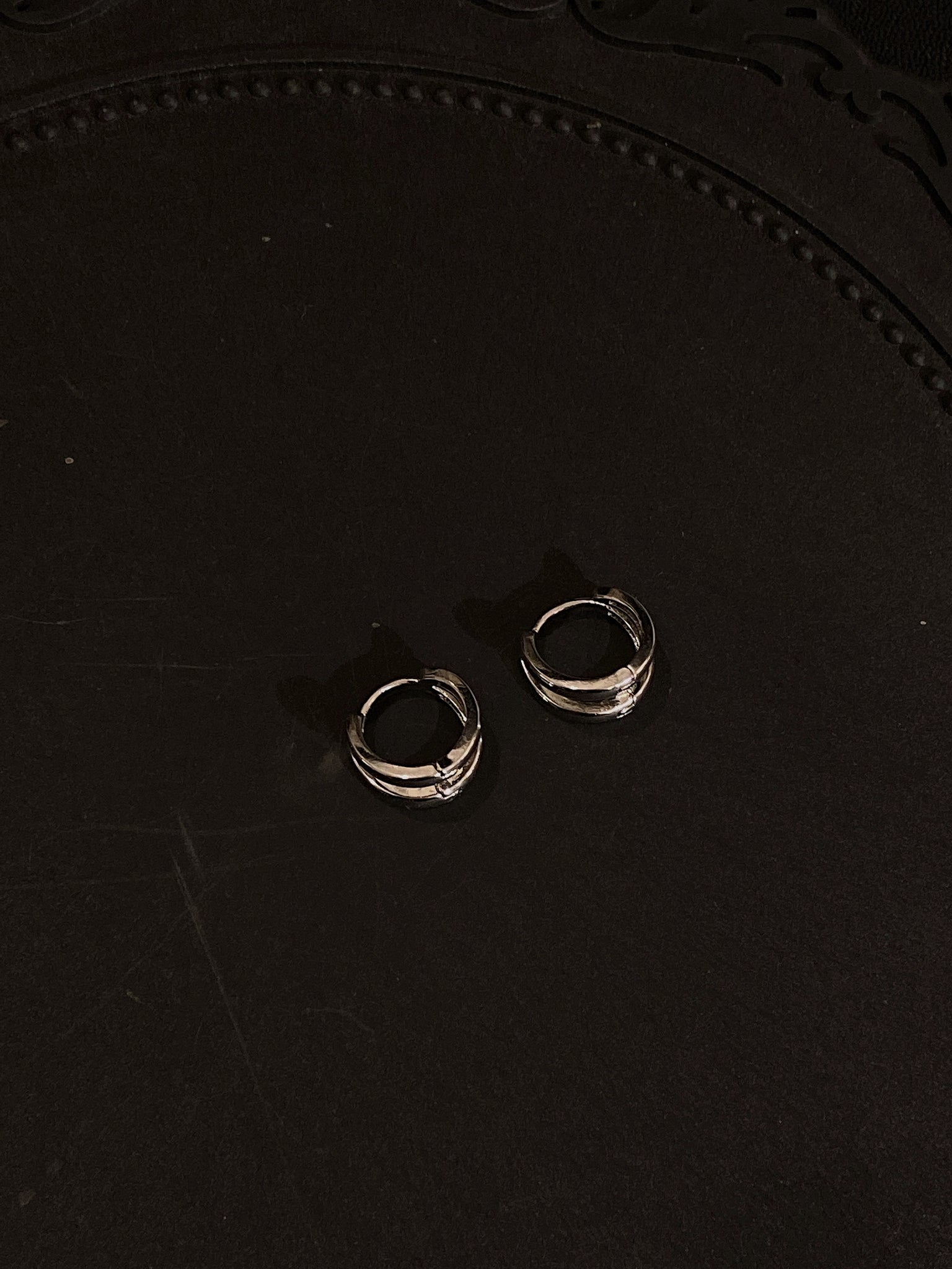 Double line ring earring