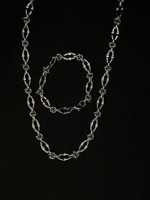 Rosette titanium steel Necklace & Braelect