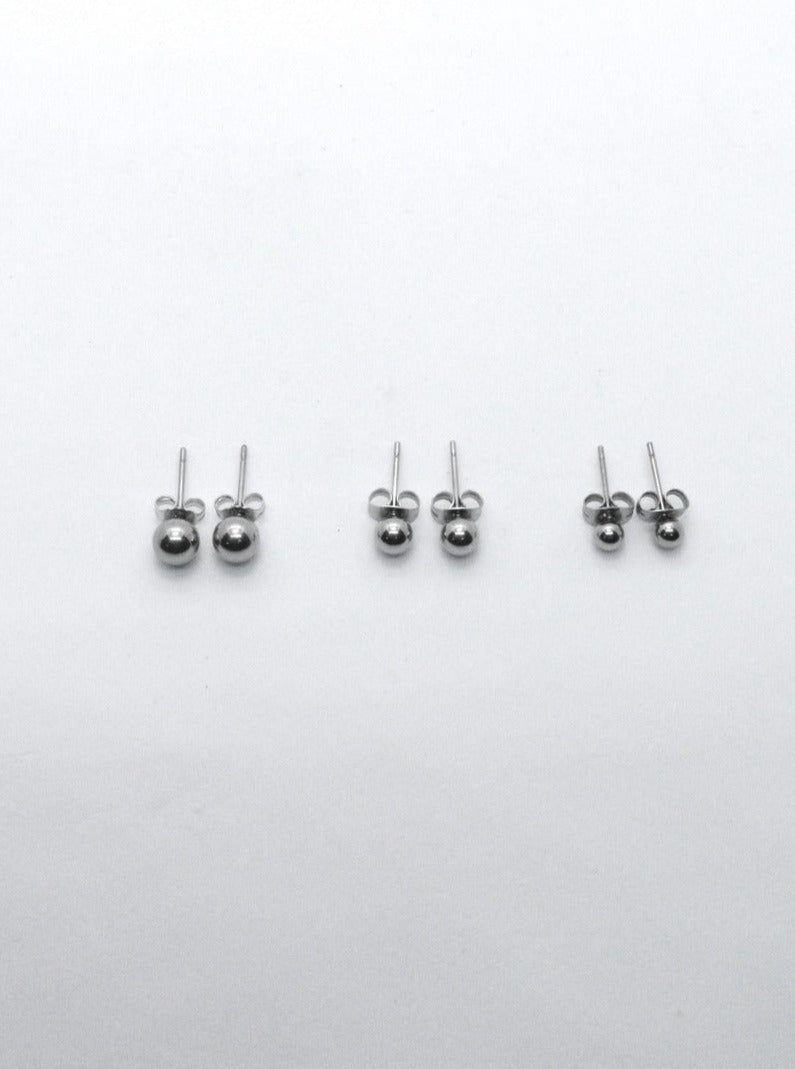 Steel Sliver Ball Earring